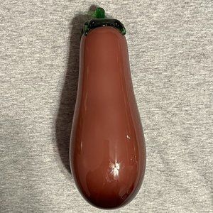 Art Glass Hand Blown Murano Style Purple Eggplant